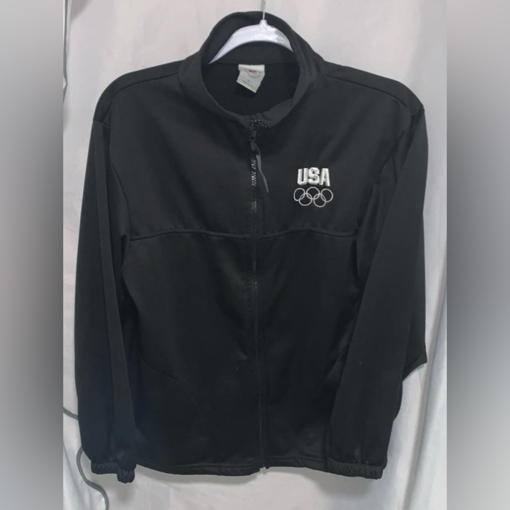 Black Team USA Olympic Committee Jacket Outerwear Unisex Adult Medium American